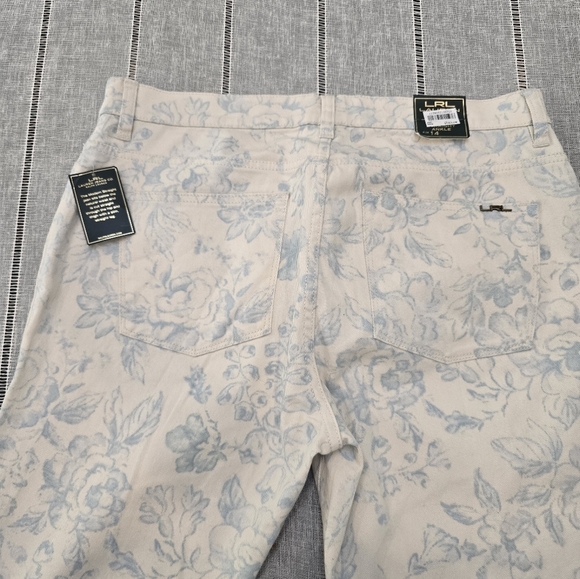 Lauren Jeans Co. Ralph Lauren denim size 14 floral VTG toile English Countryside - Picture 8 of 15